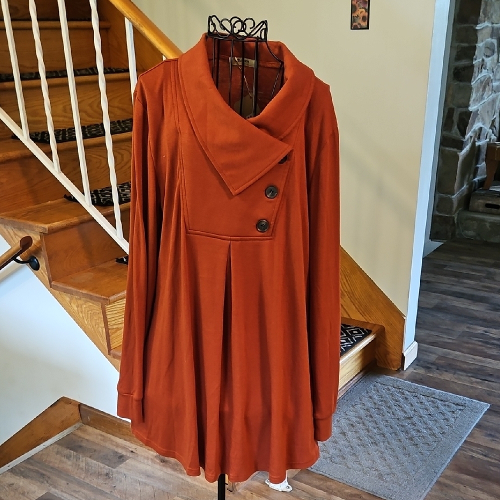 👚TIMESON Rust Orange Women's Tunic